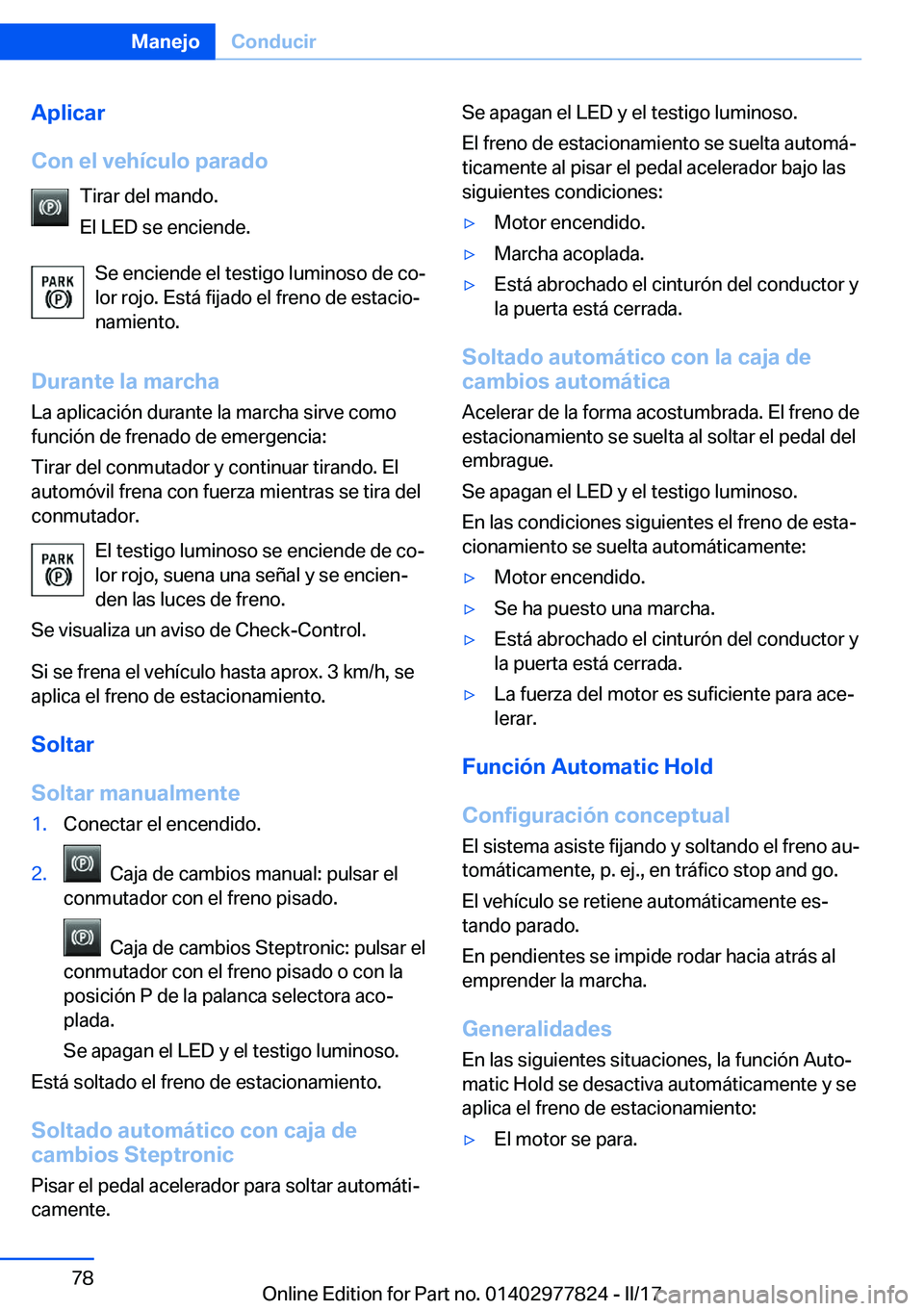 BMW X3 2017  Manuales de Empleo (in Spanish) �A�p�l�i�c�a�r
�C�o�n��e�l��v�e�h�