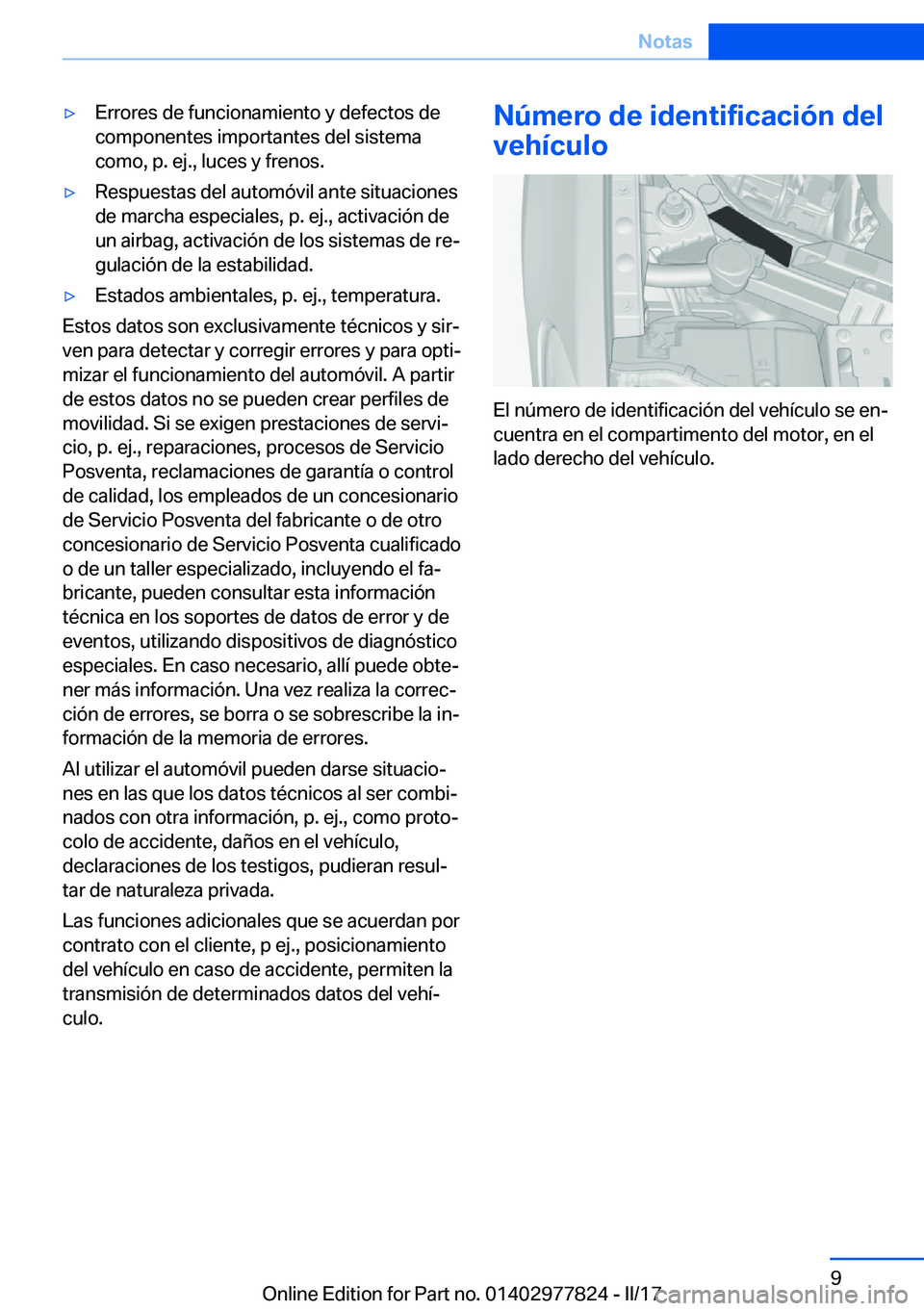 BMW X3 2017  Manuales de Empleo (in Spanish) 'y�E�r�r�o�r�e�s� �d�e� �f�u�n�c�i�o�n�a�m�i�e�n�t�o� �y� �d�e�f�e�c�t�o�s� �d�e
�c�o�m�p�o�n�e�n�t�e�s� �i�m�p�o�r�t�a�n�t�e�s� �d�e�l� �s�i�s�t�e�m�a
�c�o�m�o�,� �p�.� �e�j�.�,� �l�u�c�e�s� �y� 