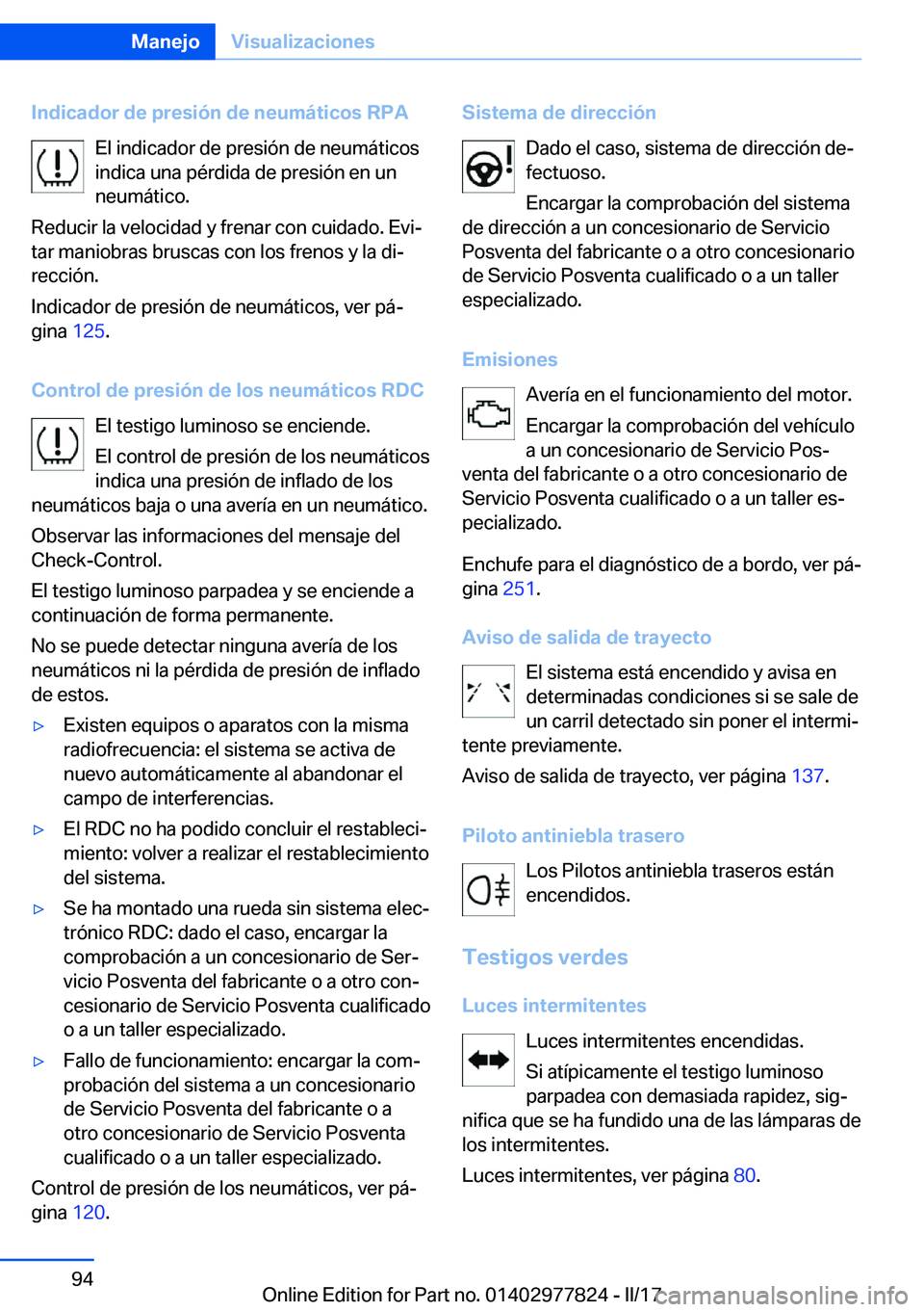 BMW X3 2017  Manuales de Empleo (in Spanish) �I�n�d�i�c�a�d�o�r��d�e��p�r�e�s�i�