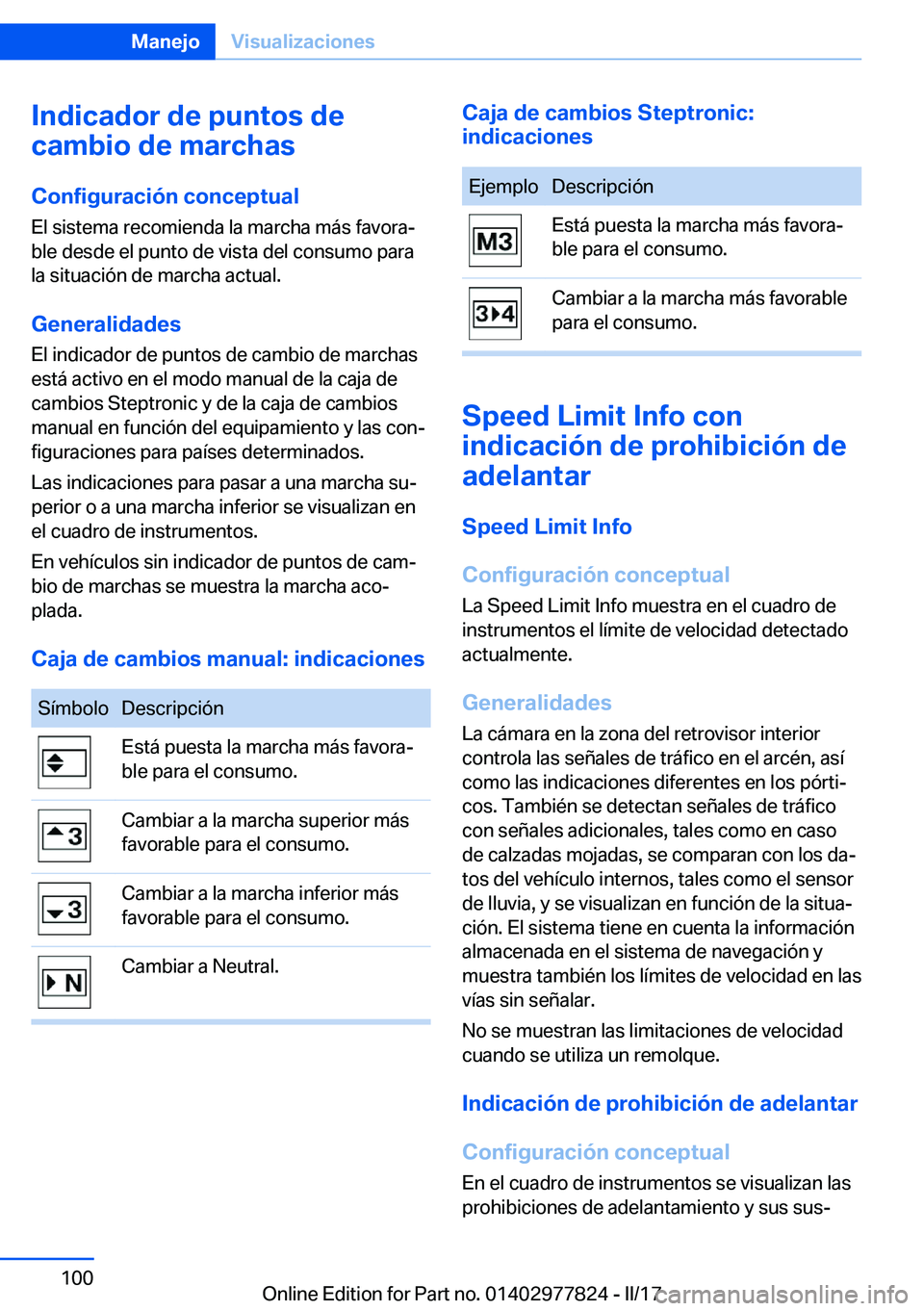 BMW X3 2017  Manuales de Empleo (in Spanish) �I�n�d�i�c�a�d�o�r��d�e��p�u�n�t�o�s��d�e
�c�a�m�b�i�o��d�e��m�a�r�c�h�a�s
�C�o�n�f�i�g�u�r�a�c�i�