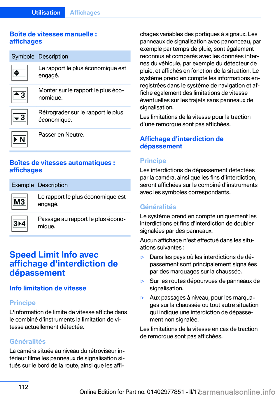 BMW X3 2017  Notices Demploi (in French) �B�o�