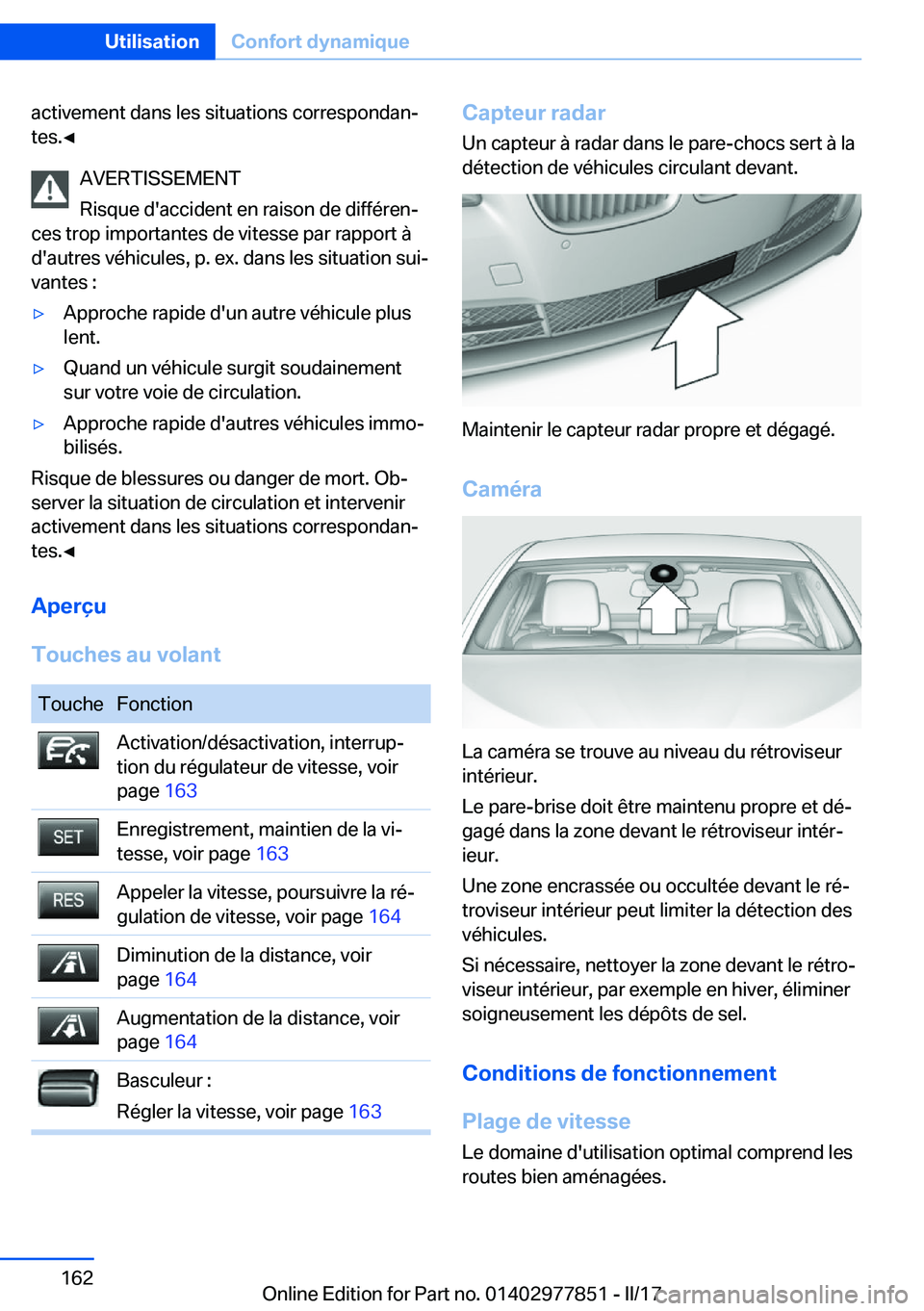 BMW X3 2017  Notices Demploi (in French) �a�c�t�i�v�e�m�e�n�t� �d�a�n�s� �l�e�s� �s�i�t�u�a�t�i�o�n�s� �c�o�r�r�e�s�p�o�n�d�a�nj�t�e�s�.'