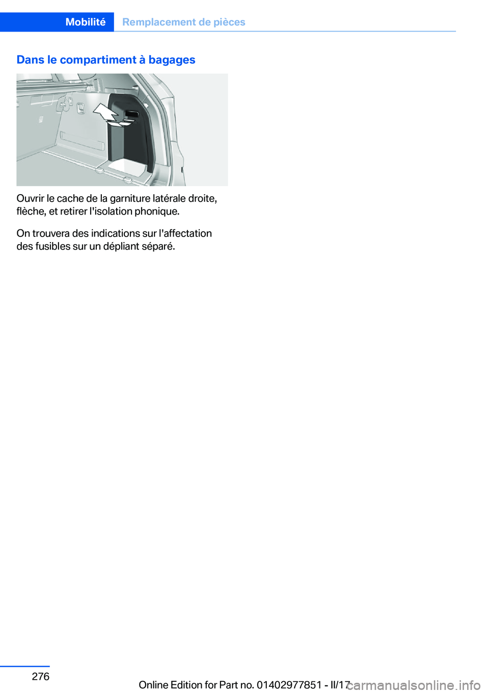 BMW X3 2017  Notices Demploi (in French) �D�a�n�s��l�e��c�o�m�p�a�r�t�i�m�e�n�t��