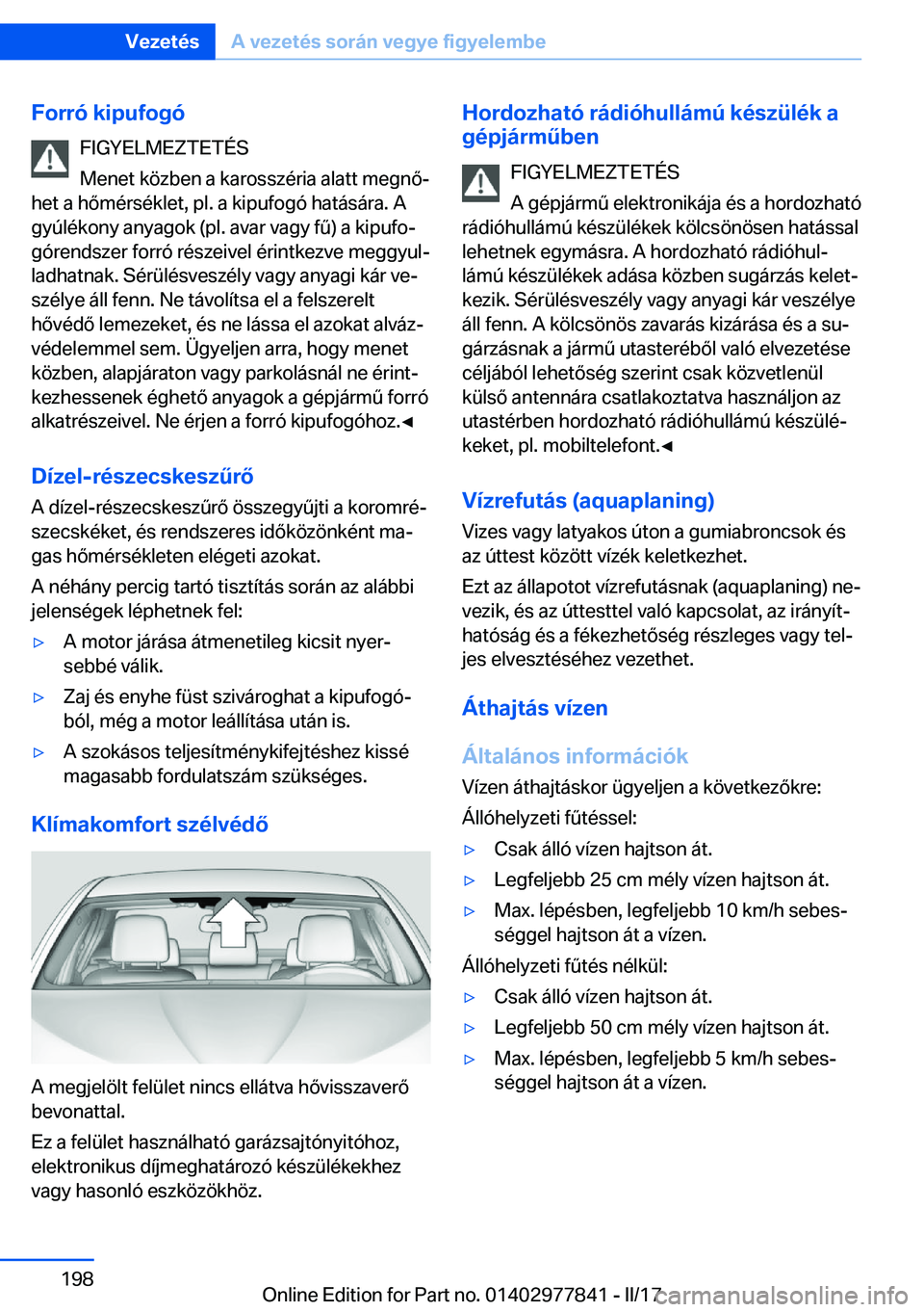 BMW X3 2017  Kezelési útmutató (in Hungarian) �F�o�r�r�