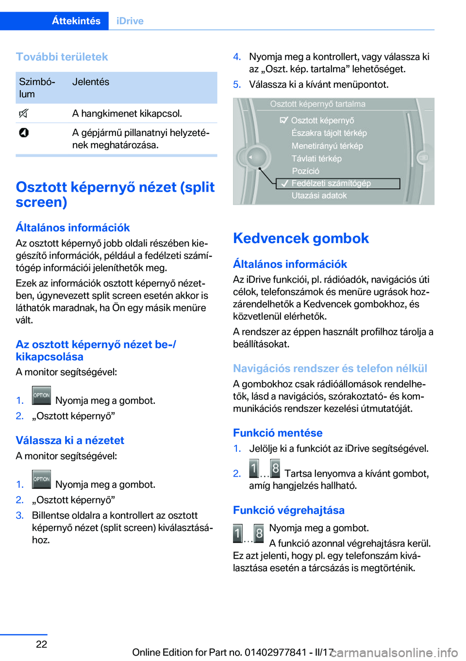 BMW X3 2017  Kezelési útmutató (in Hungarian) �T�o�v�