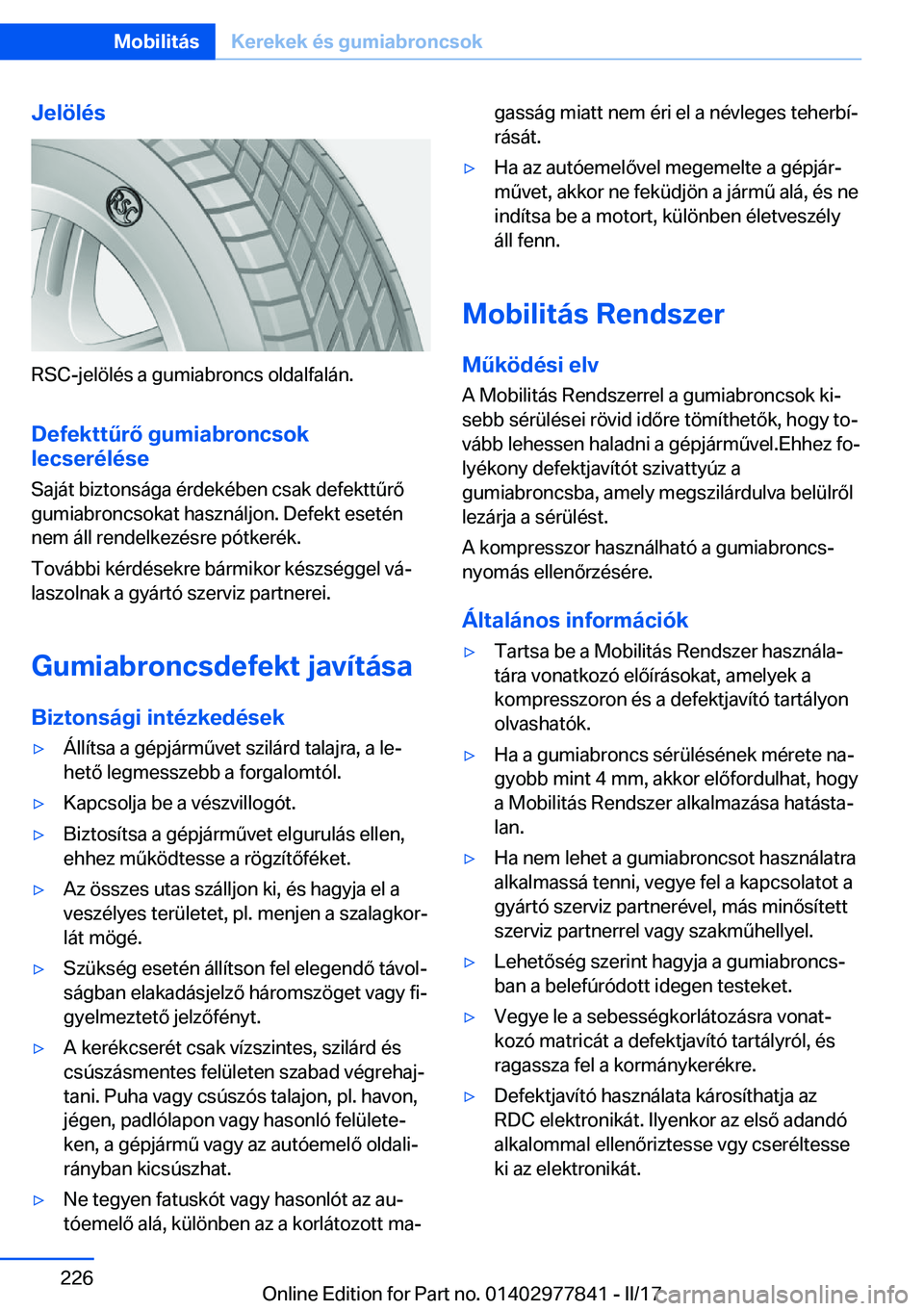 BMW X3 2017  Kezelési útmutató (in Hungarian) �J�e�l�