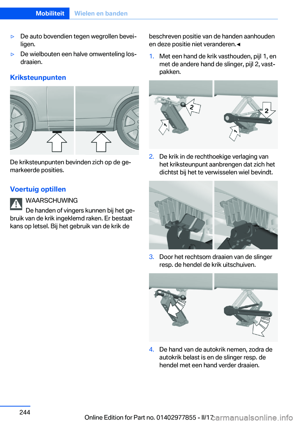 BMW X3 2017  Instructieboekjes (in Dutch) 'y�D�e� �a�u�t�o� �b�o�v�e�n�d�i�e�n� �t�e�g�e�n� �w�e�g�r�o�l�l�e�n� �b�e�v�e�ij
�l�i�g�e�n�.'y�D�e� �w�i�e�l�b�o�u�t�e�n� �e�e�n� �h�a�l�v�e� �o�m�w�e�n�t�e�l�i�n�g� �l�o�sj �d�r�a�a�i�e�n