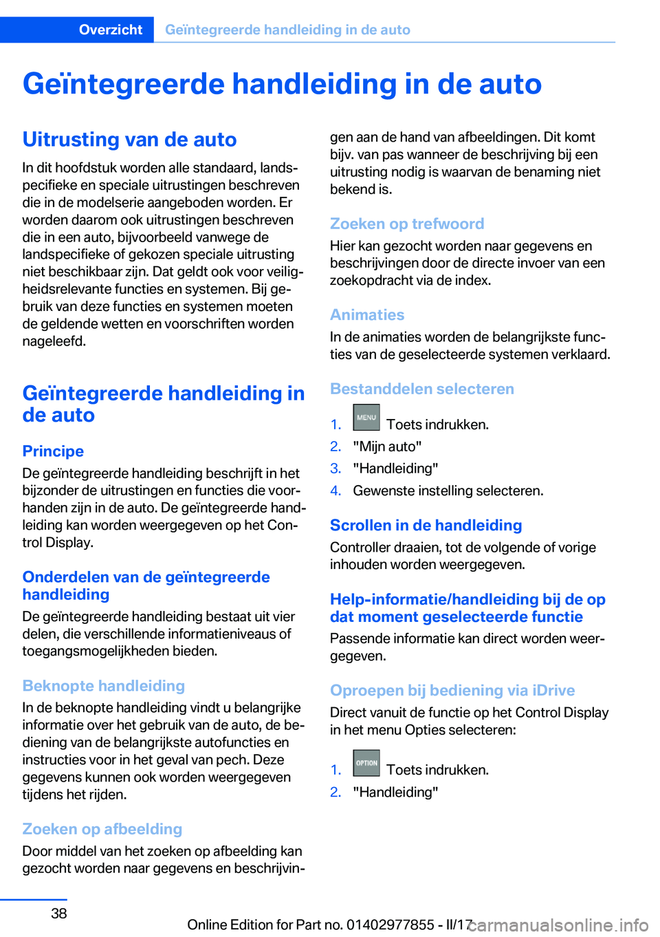 BMW X3 2017  Instructieboekjes (in Dutch) �G�e�
