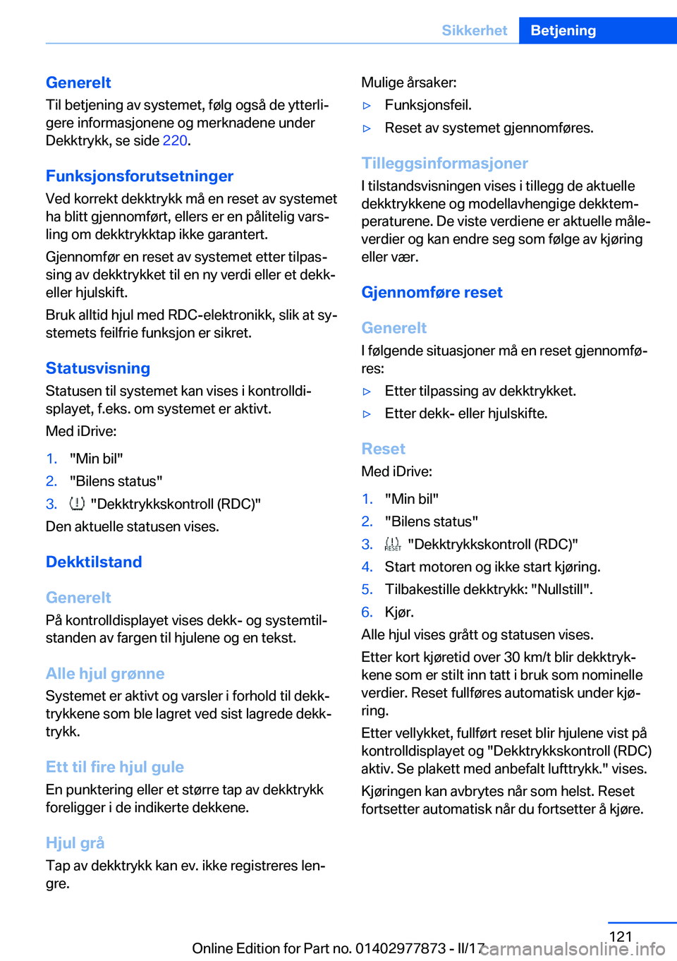 BMW X3 2017  InstruksjonsbØker (in Norwegian) �G�e�n�e�r�e�l�t�T�i�l� �b�e�t�j�e�n�i�n�g� �a�v� �s�y�s�t�e�m�e�t�,� �f�