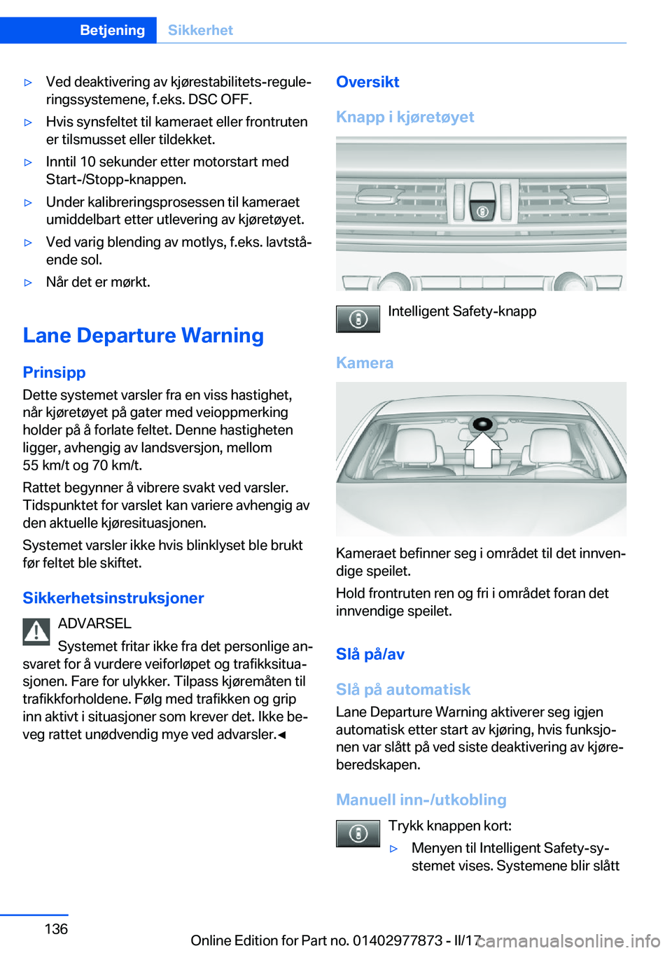BMW X3 2017  InstruksjonsbØker (in Norwegian) 'y�V�e�d� �d�e�a�k�t�i�v�e�r�i�n�g� �a�v� �k�j�