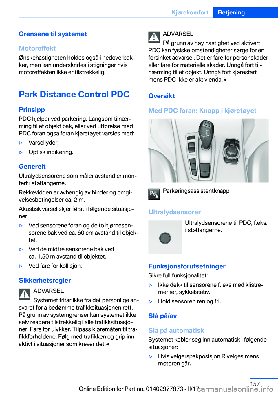 BMW X3 2017  InstruksjonsbØker (in Norwegian) �G�r�e�n�s�e�n�e��t�i�l��s�y�s�t�e�m�e�t
�M�o�t�o�r�e�f�f�e�k�t
�