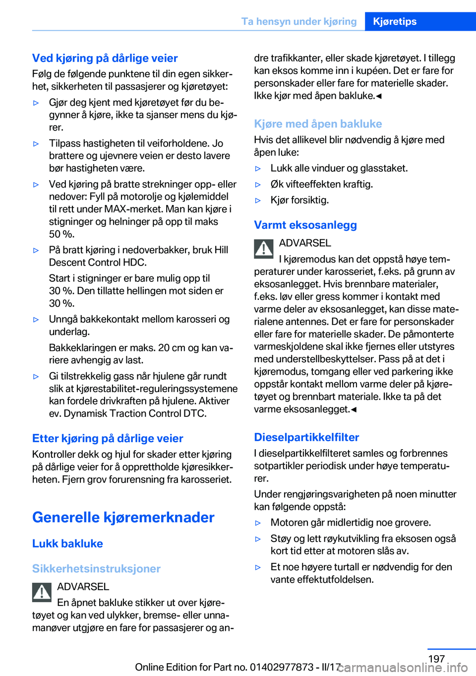 BMW X3 2017  InstruksjonsbØker (in Norwegian) �V�e�d��k�j�