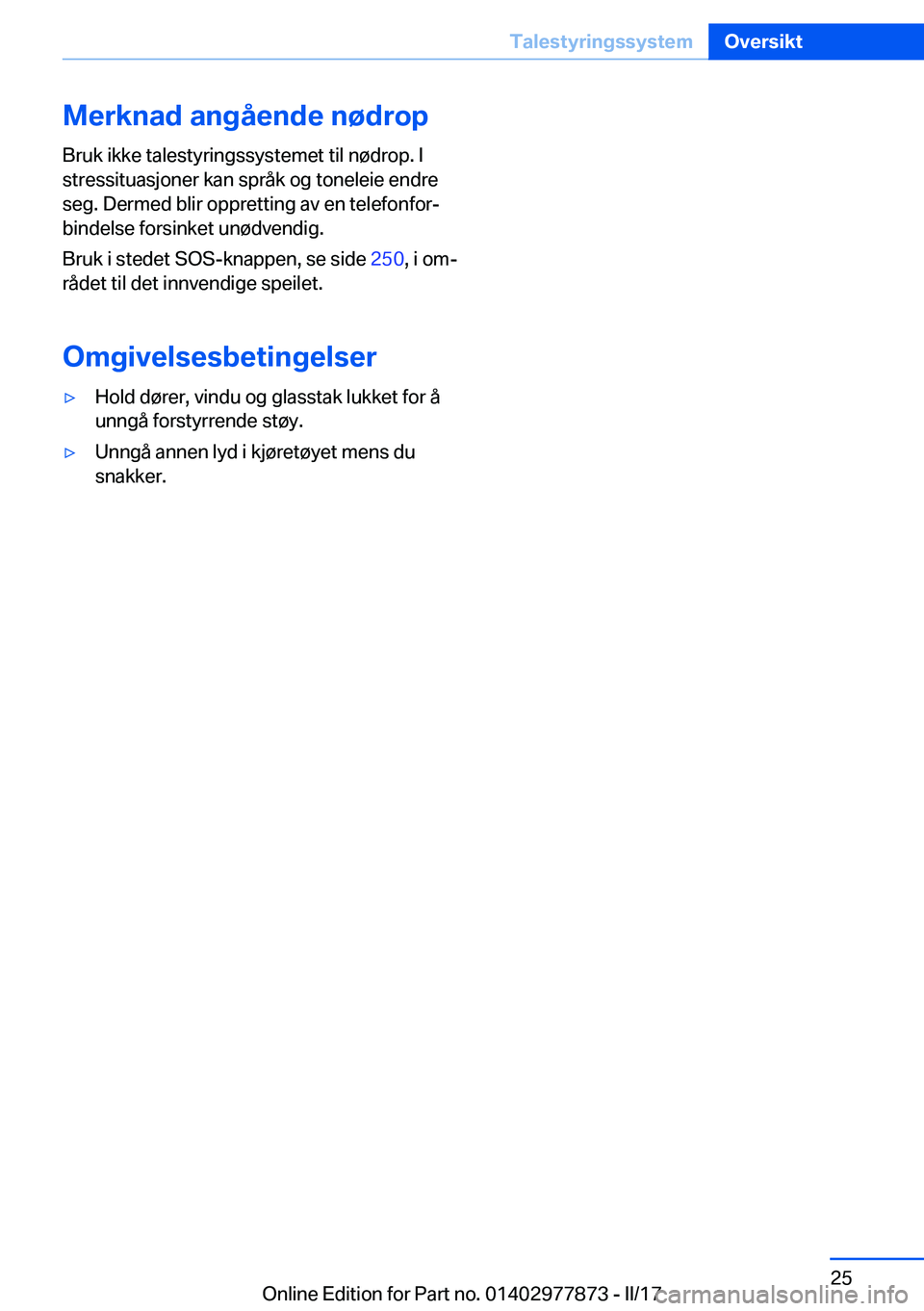 BMW X3 2017  InstruksjonsbØker (in Norwegian) �M�e�r�k�n�a�d��a�n�g�å�e�n�d�e��n�
