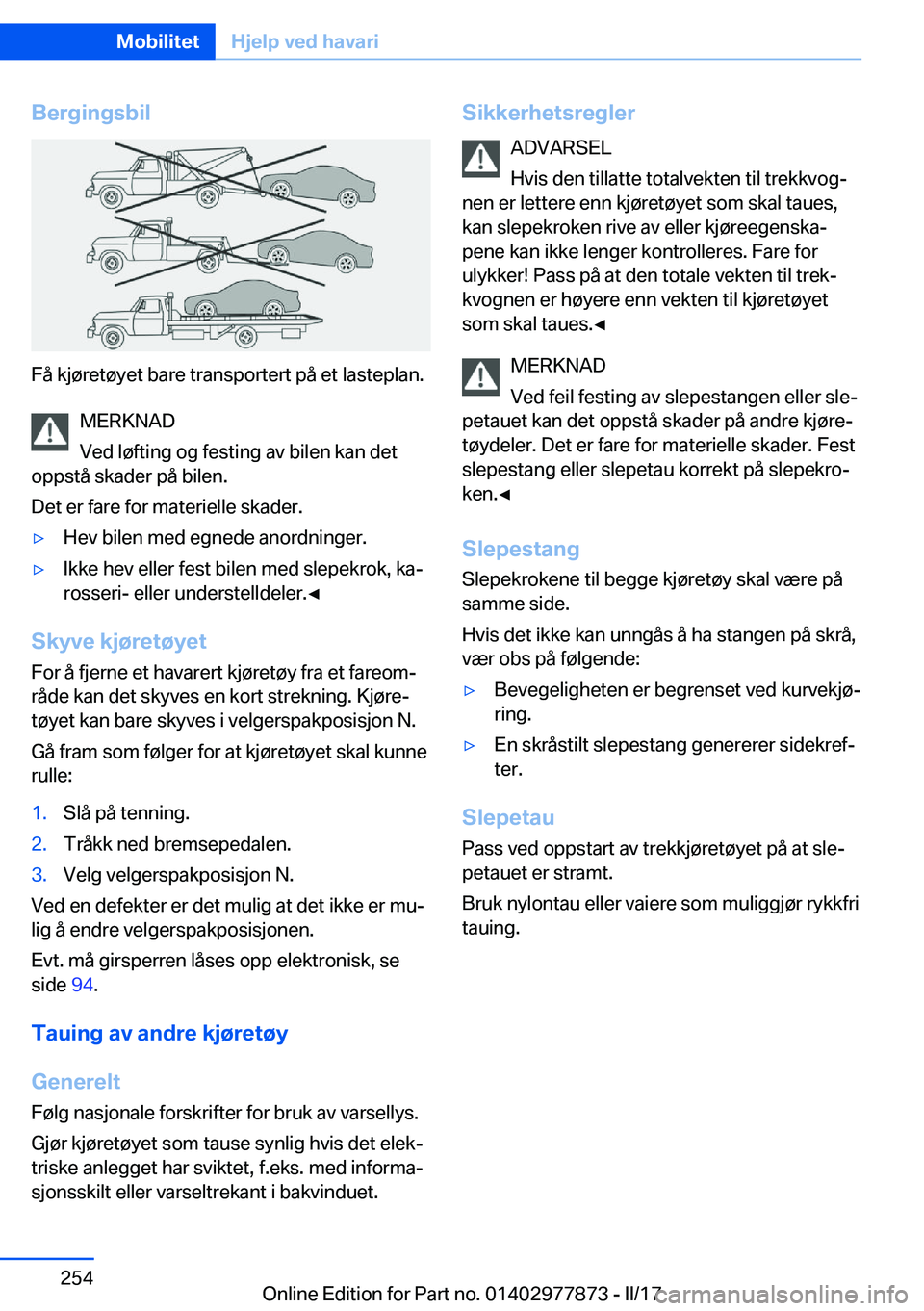 BMW X3 2017  InstruksjonsbØker (in Norwegian) �B�e�r�g�i�n�g�s�b�i�l
�F�å� �k�j�
