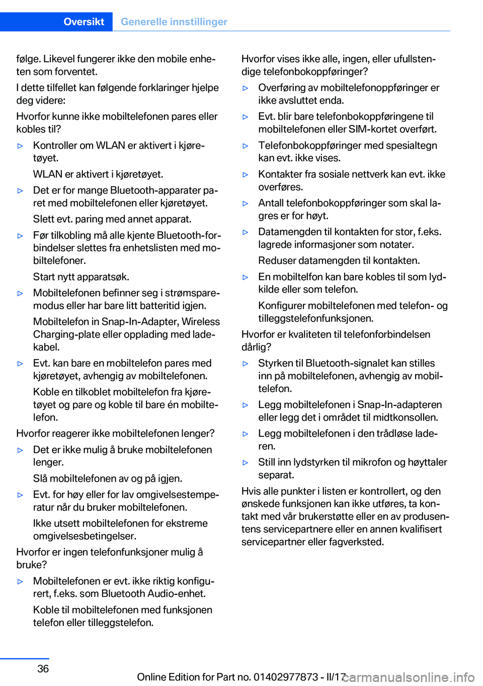 BMW X3 2017  InstruksjonsbØker (in Norwegian) �f�