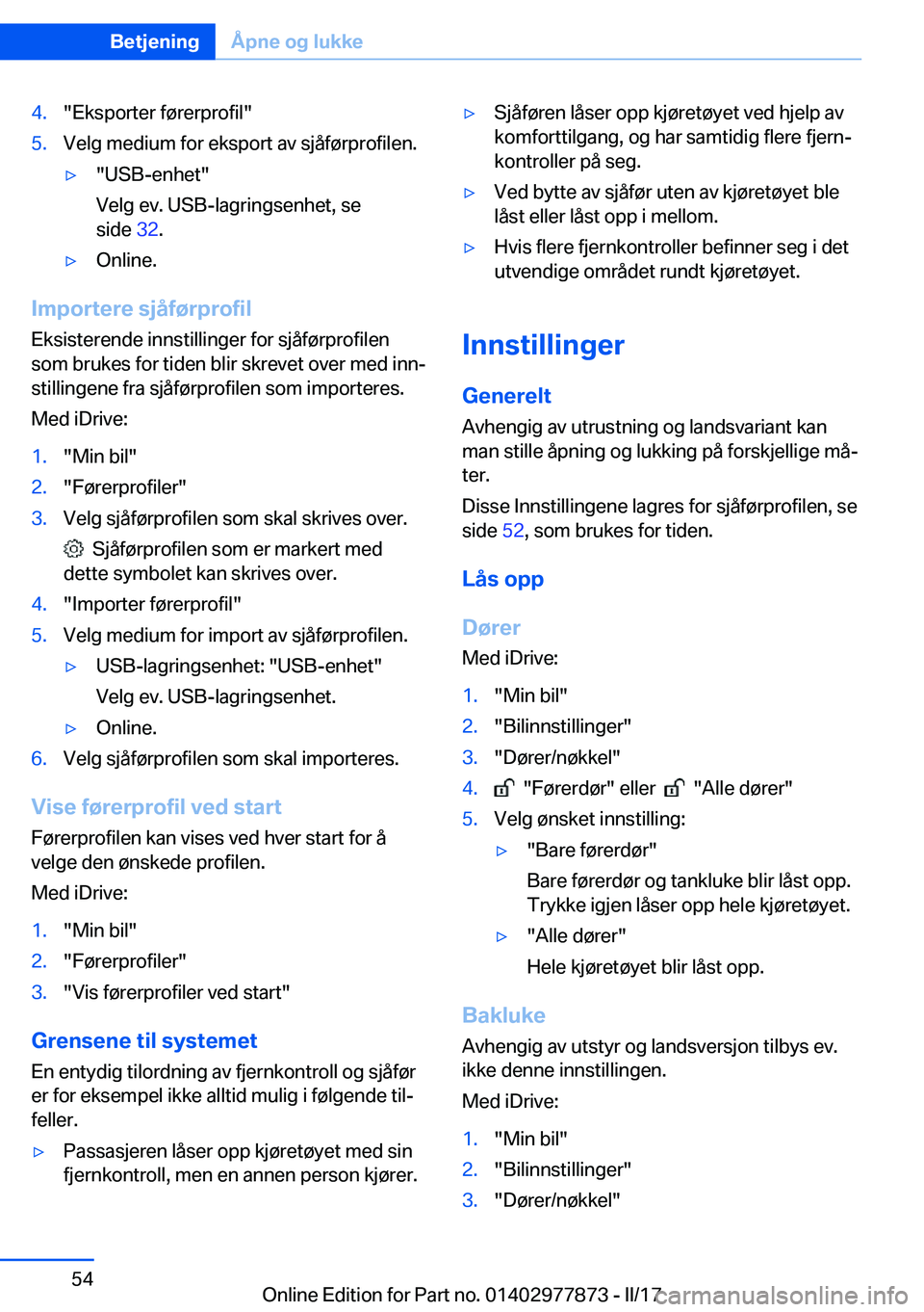 BMW X3 2017  InstruksjonsbØker (in Norwegian) �4�.�"�E�k�s�p�o�r�t�e�r� �f�