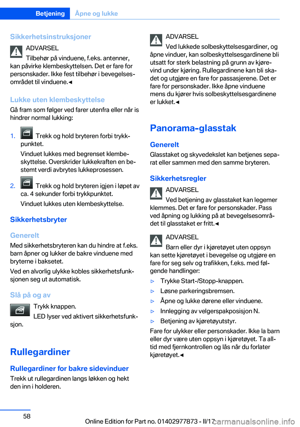 BMW X3 2017  InstruksjonsbØker (in Norwegian) �S�i�k�k�e�r�h�e�t�s�i�n�s�t�r�u�k�s�j�o�n�e�r�A�D�V�A�R�S�E�L
�T�i�l�b�e�h�