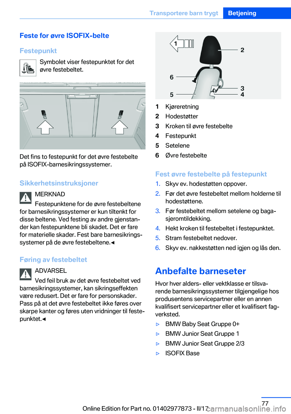 BMW X3 2017  InstruksjonsbØker (in Norwegian) �F�e�s�t�e��f�o�r��