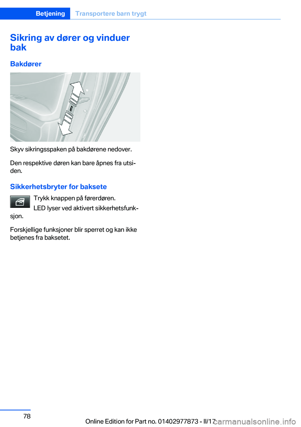 BMW X3 2017  InstruksjonsbØker (in Norwegian) �S�i�k�r�i�n�g��a�v��d�