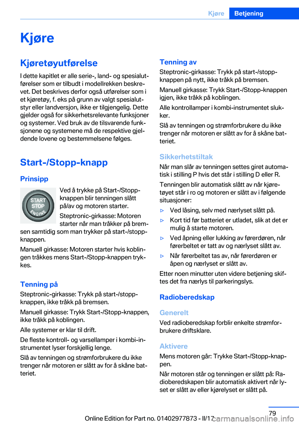 BMW X3 2017  InstruksjonsbØker (in Norwegian) �K�j�