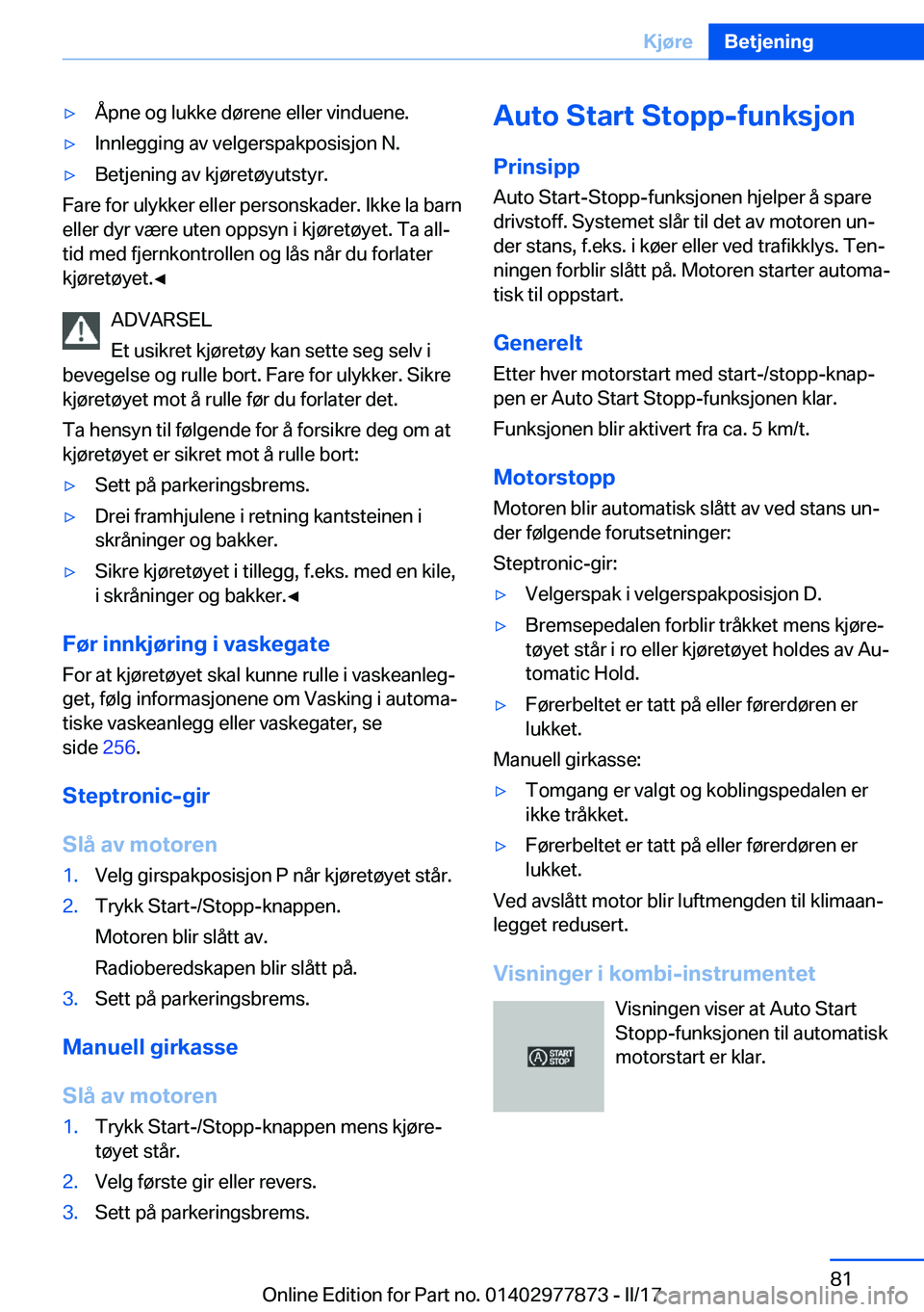 BMW X3 2017  InstruksjonsbØker (in Norwegian) 'y�