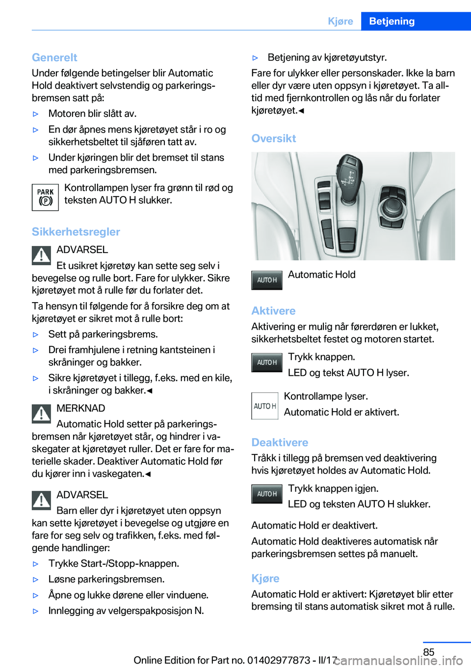 BMW X3 2017  InstruksjonsbØker (in Norwegian) �G�e�n�e�r�e�l�t�U�n�d�e�r� �f�