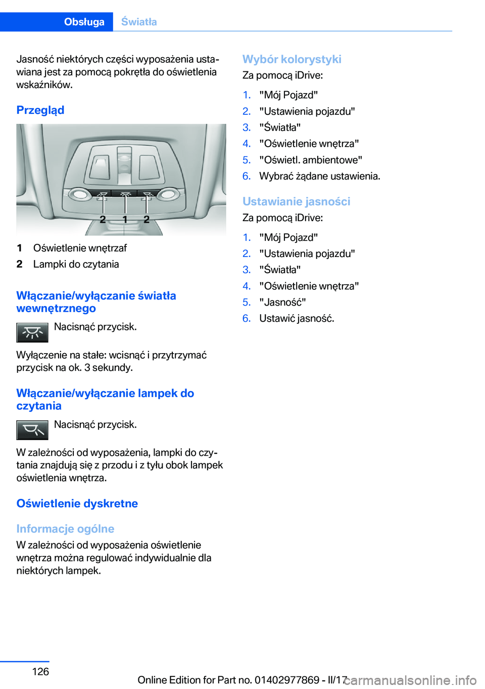 BMW X3 2017  Instrukcja obsługi (in Polish) �J�a�s�n�o �