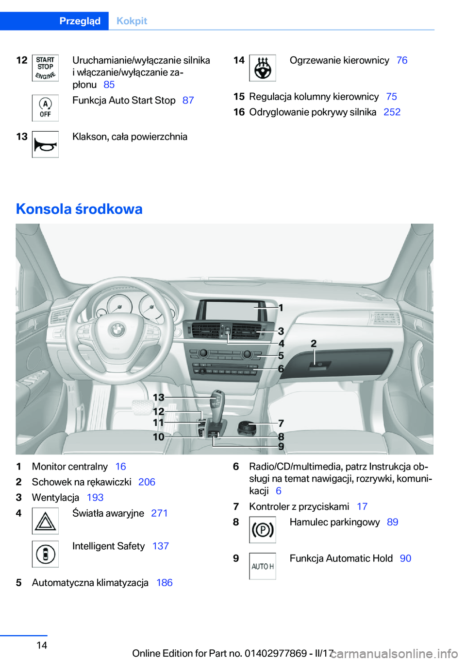 BMW X3 2017  Instrukcja obsługi (in Polish) �1�2�U�r�u�c�h�a�m�i�a�n�i�e�/�w�y�ł�