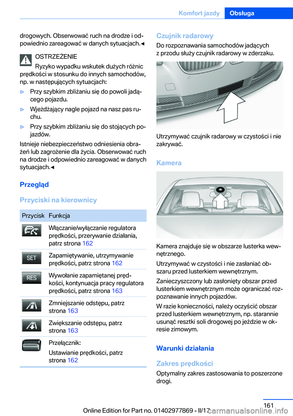 BMW X3 2017  Instrukcja obsługi (in Polish) �d�r�o�g�o�w�y�c�h�.� �O�b�s�e�r�w�o�w�a�