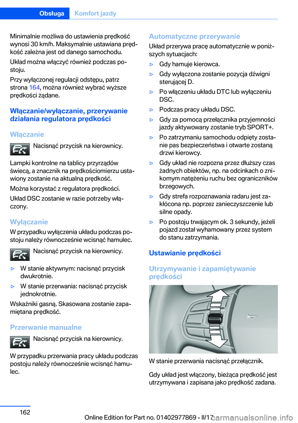 BMW X3 2017  Instrukcja obsługi (in Polish) �M�i�n�i�m�a�l�n�i�e� �m�o 9�l�i�w�a� �d�o� �u�s�t�a�w�i�e�n�i�a� �p�r�