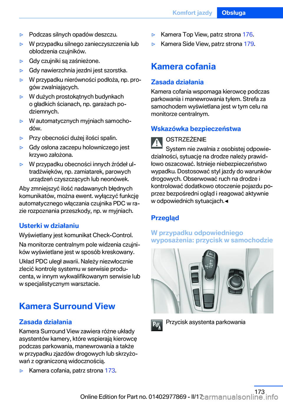 BMW X3 2017  Instrukcja obsługi (in Polish) 'y�P�o�d�c�z�a�s� �s�i�l�n�y�c�h� �o�p�a�d�