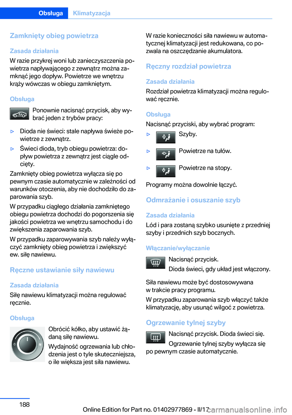 BMW X3 2017  Instrukcja obsługi (in Polish) �Z�a�m�k�n�i�