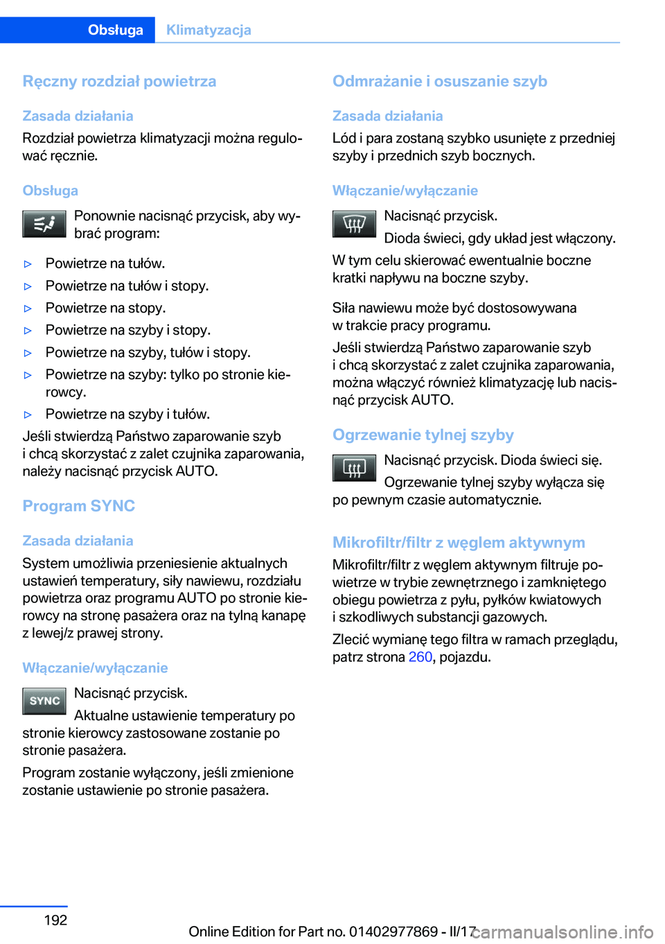BMW X3 2017  Instrukcja obsługi (in Polish) �R�
