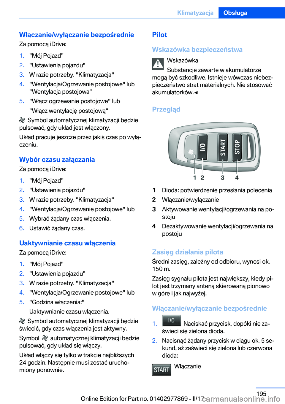 BMW X3 2017  Instrukcja obsługi (in Polish) �W�ł�