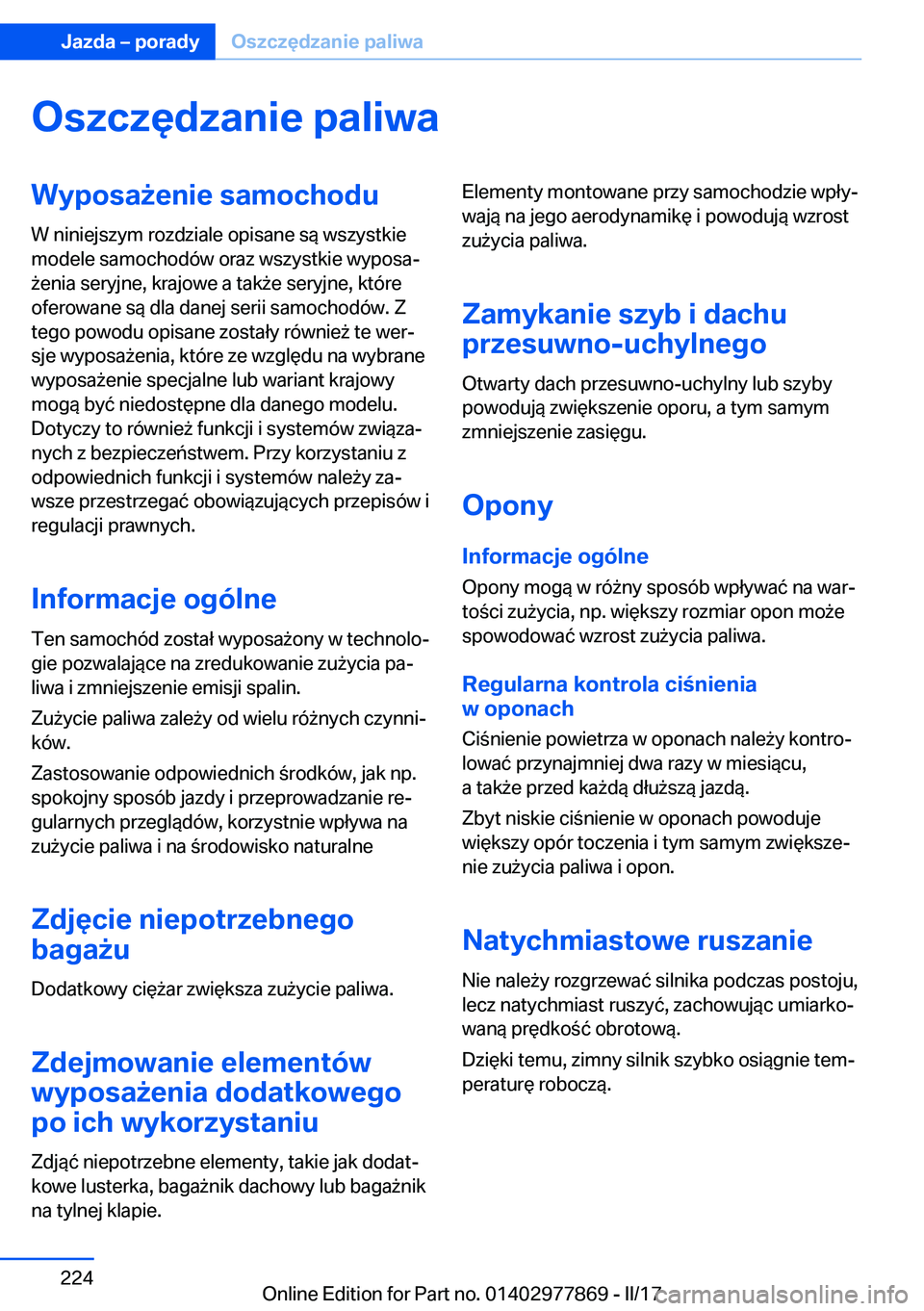 BMW X3 2017  Instrukcja obsługi (in Polish) �O�s�z�c�z�