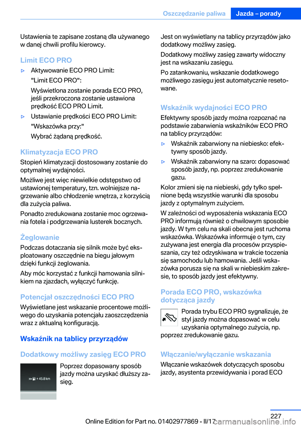 BMW X3 2017  Instrukcja obsługi (in Polish) �U�s�t�a�w�i�e�n�i�a� �t�e� �z�a�p�i�s�a�n�e� �z�o�s�t�a�n�