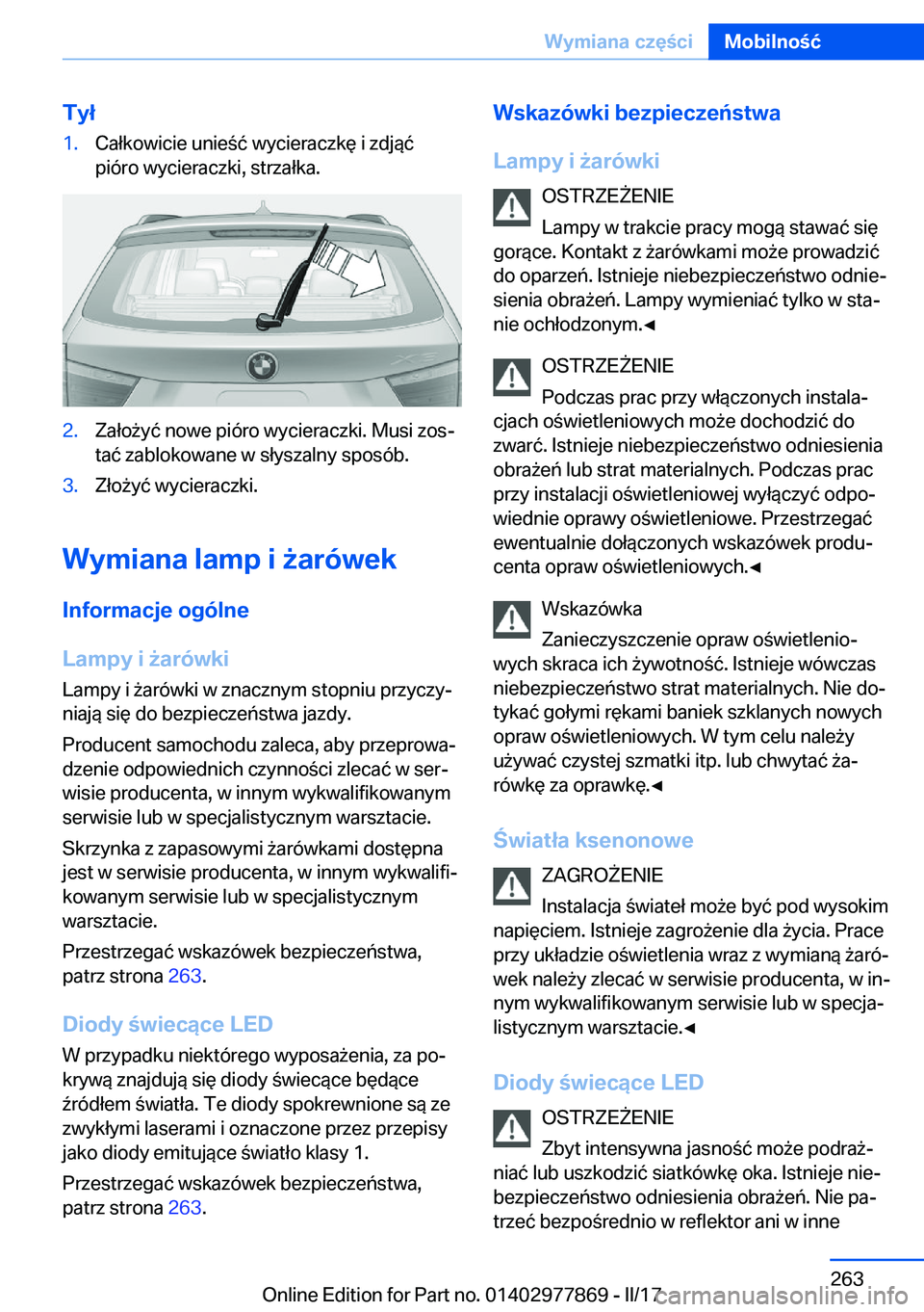 BMW X3 2017  Instrukcja obsługi (in Polish) �T�y�ł�1�.�C�a�ł�k�o�w�i�c�i�e� �u�n�i�e �