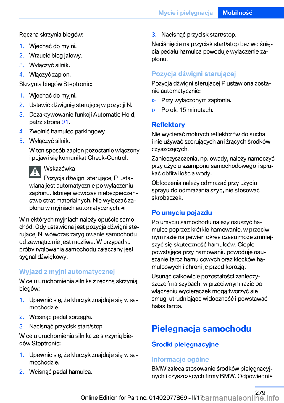 BMW X3 2017  Instrukcja obsługi (in Polish) �R�