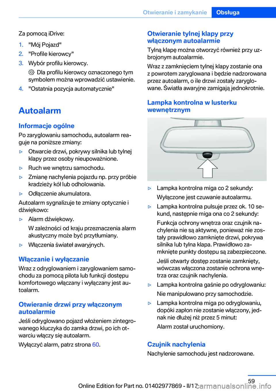 BMW X3 2017  Instrukcja obsługi (in Polish) �Z�a� �p�o�m�o�c�