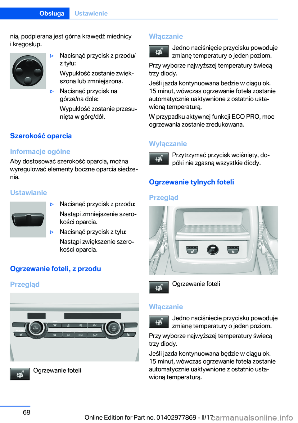BMW X3 2017  Instrukcja obsługi (in Polish) �n�i�a�,� �p�o�d�p�i�e�r�a�n�a� �j�e�s�t� �g�