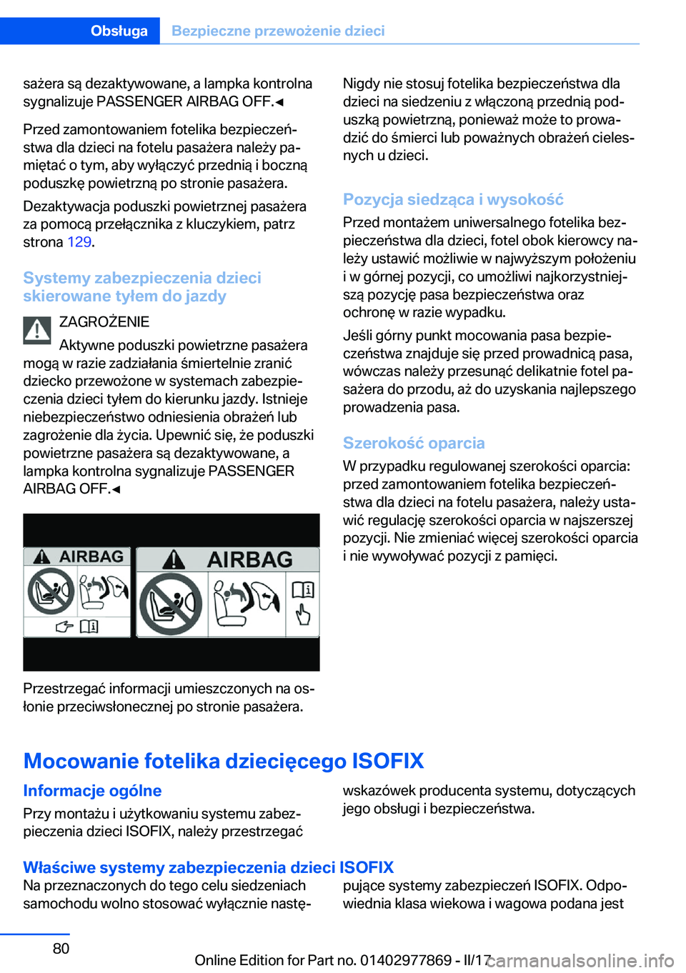 BMW X3 2017  Instrukcja obsługi (in Polish) �s�a 9�e�r�a� �s�
