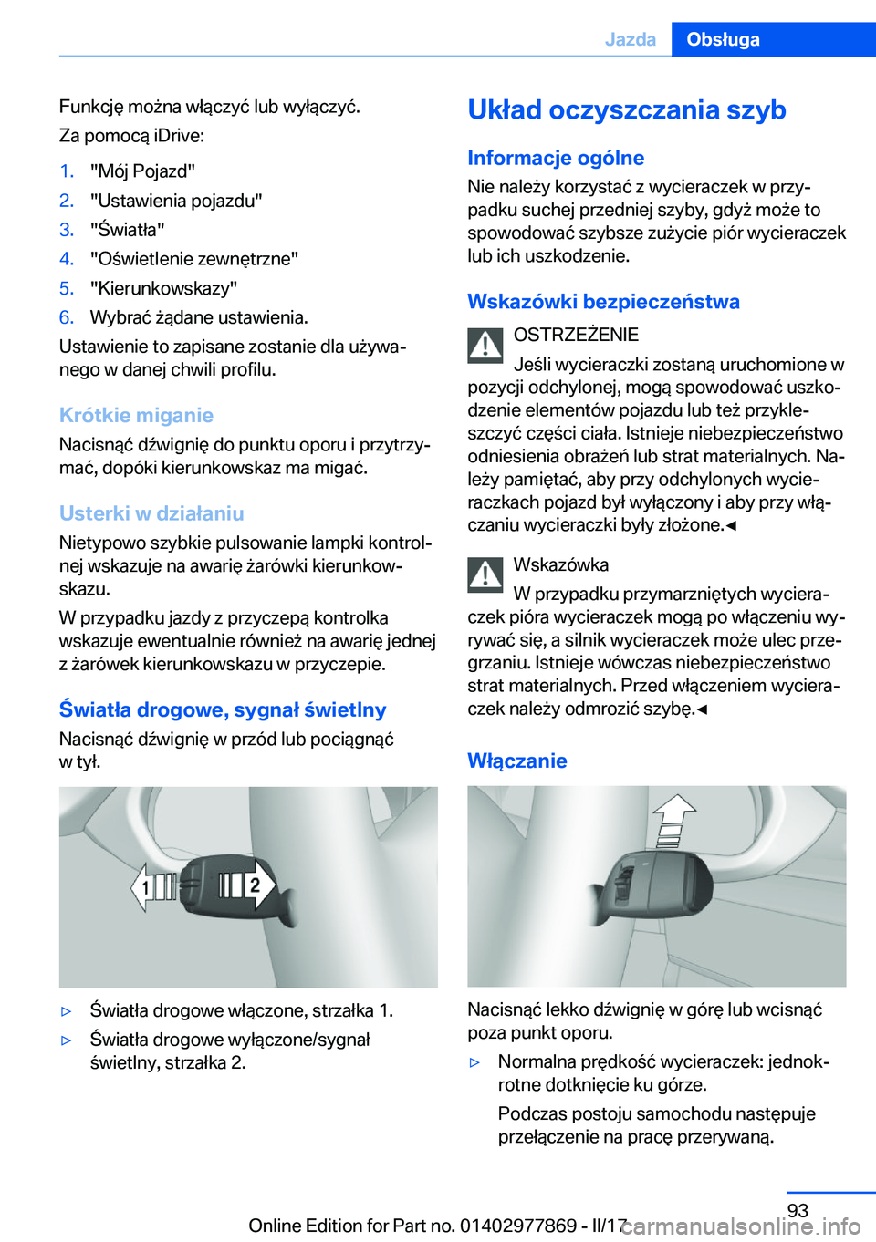 BMW X3 2017  Instrukcja obsługi (in Polish) �F�u�n�k�c�j�