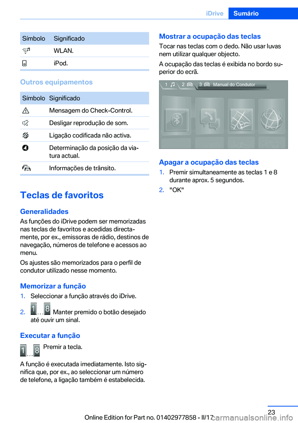 BMW X3 2017  Manual do condutor (in Portuguese) �S�