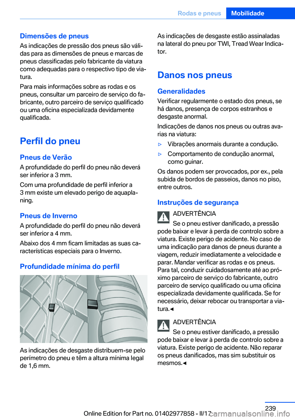 BMW X3 2017  Manual do condutor (in Portuguese) �D�i�m�e�n�s�