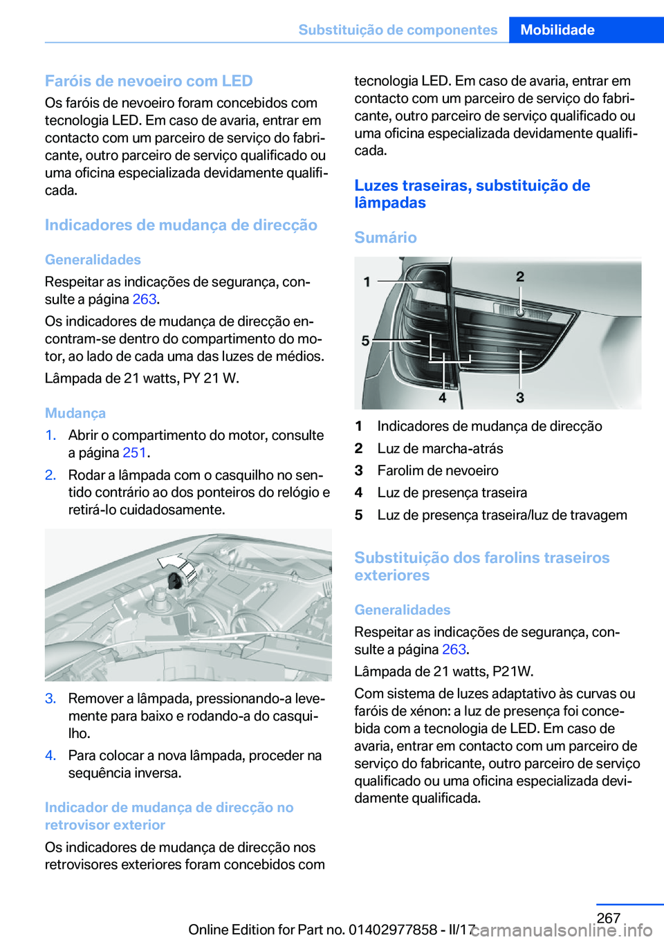 BMW X3 2017  Manual do condutor (in Portuguese) �F�a�r�