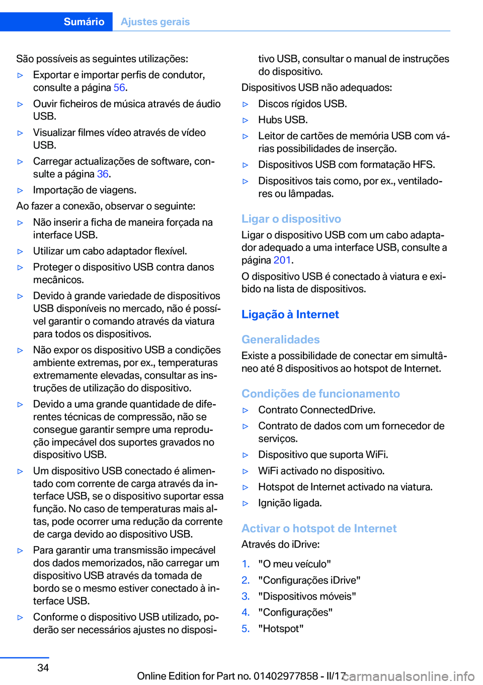 BMW X3 2017  Manual do condutor (in Portuguese) �S�ã�o� �p�o�s�s�