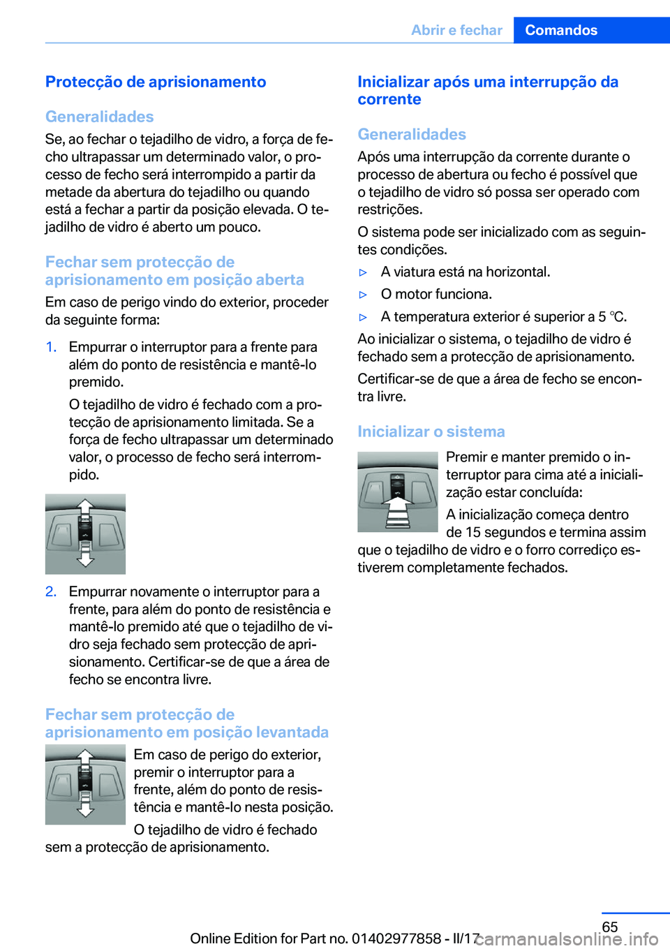 BMW X3 2017  Manual do condutor (in Portuguese) �P�r�o�t�e�c�
