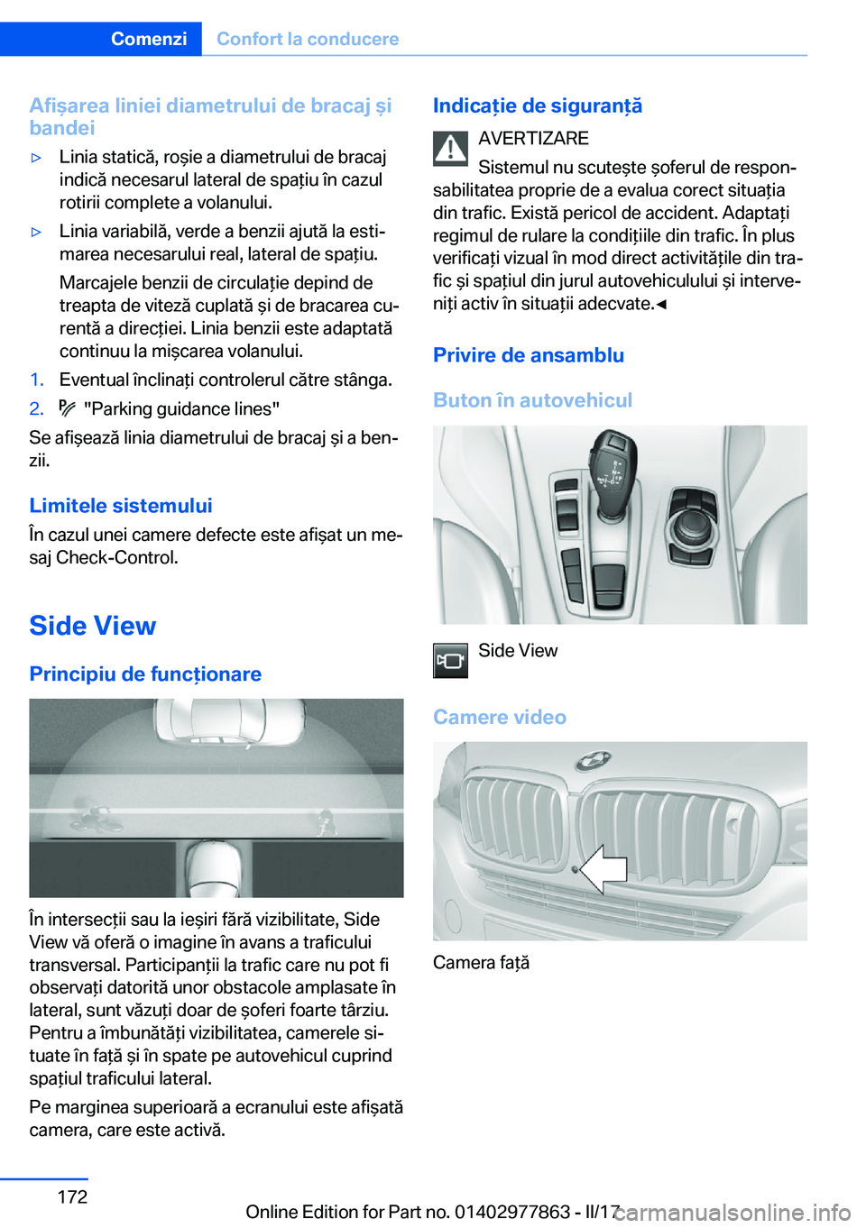 BMW X3 2017  Ghiduri De Utilizare (in Romanian) �A�f�i�a�r�e�a��l�i�n�i�e�i��d�i�a�m�e�t�r�u�l�u�i��d�e��b�r�a�c�a�j��i
�b�a�n�d�e�i'y�L�i�n�i�a� �s�t�a�t�i�c�