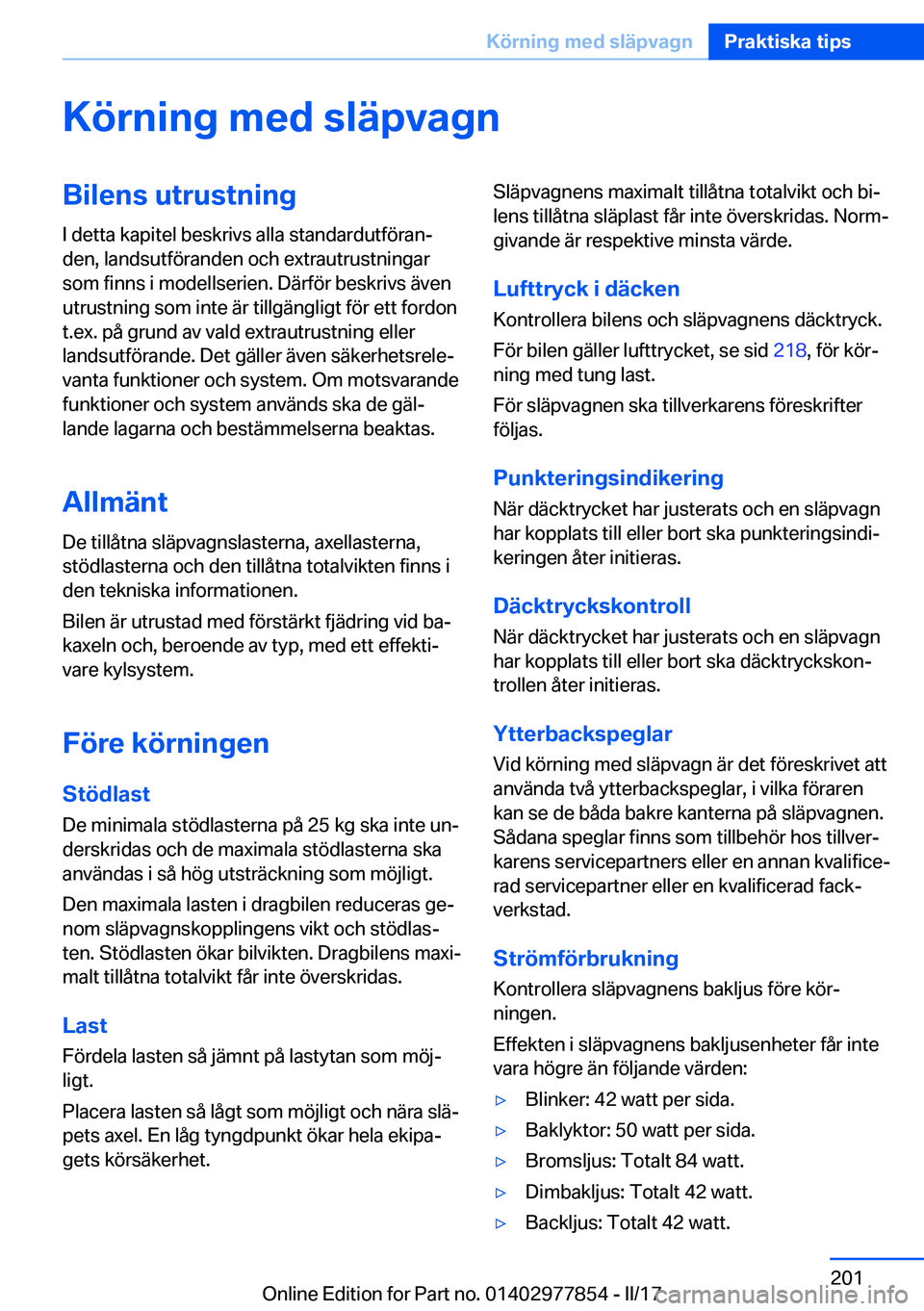 BMW X3 2017  InstruktionsbÖcker (in Swedish) �K�