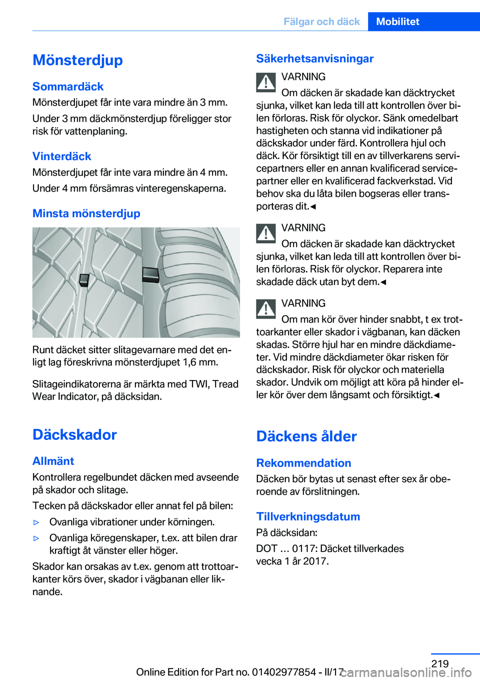 BMW X3 2017  InstruktionsbÖcker (in Swedish) �M�